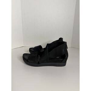 Eileen Fisher Sport Nubuck Platform Sandals Size 8 Black